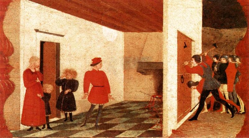 UCCELLO, Paolo Miracle of the Desecrated Host (Scene 2) t Spain oil painting art